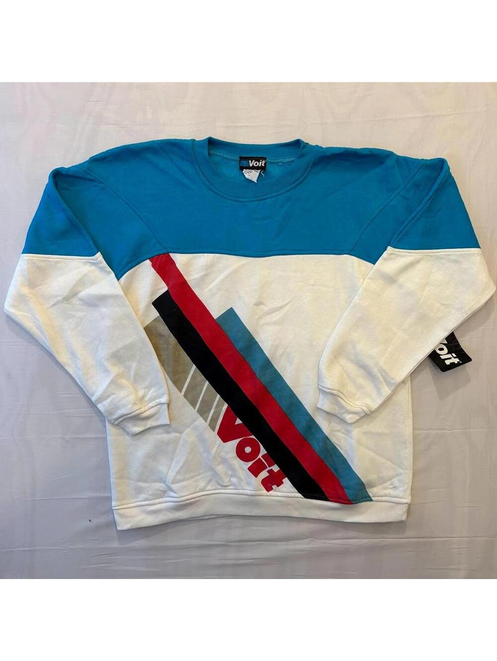 NWT RARE VTG 80s Voit Sweatshirt Large Deadstock Colorblock Geometric Ski